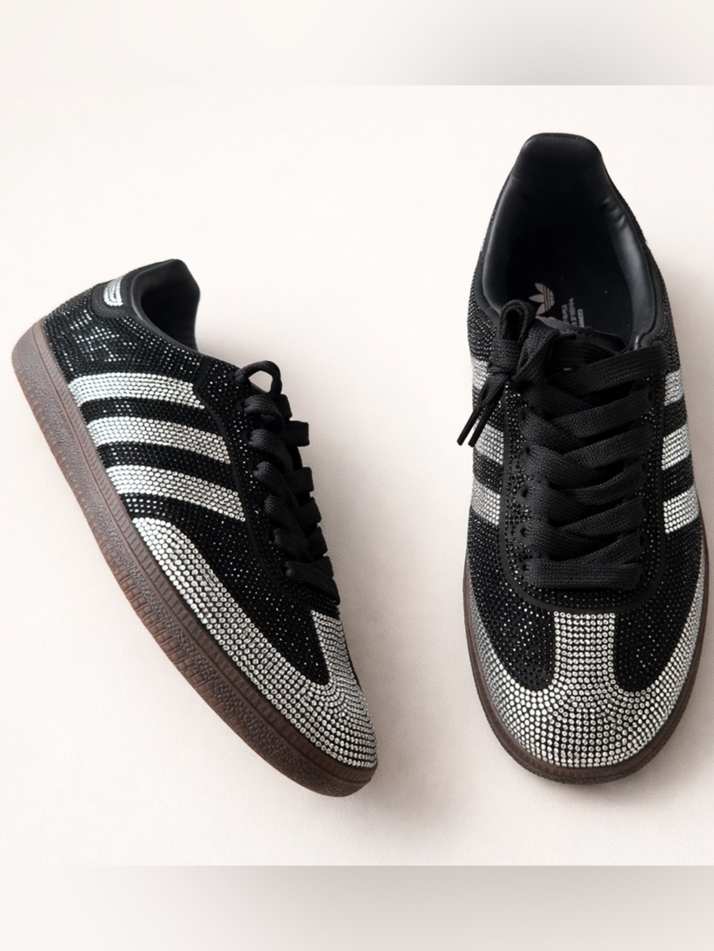 adidas Black & White Crystal-Embellished Sneakers size 6